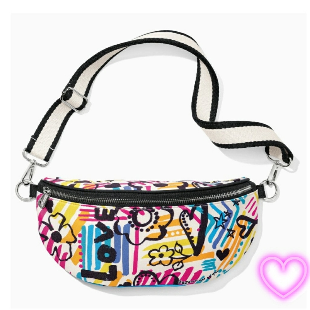 Brighton Graffiti Love Cross Body Belt Bag Style D30265 Hip Pack New with Tags